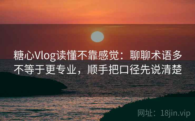 糖心Vlog读懂不靠感觉：聊聊术语多不等于更专业，顺手把口径先说清楚